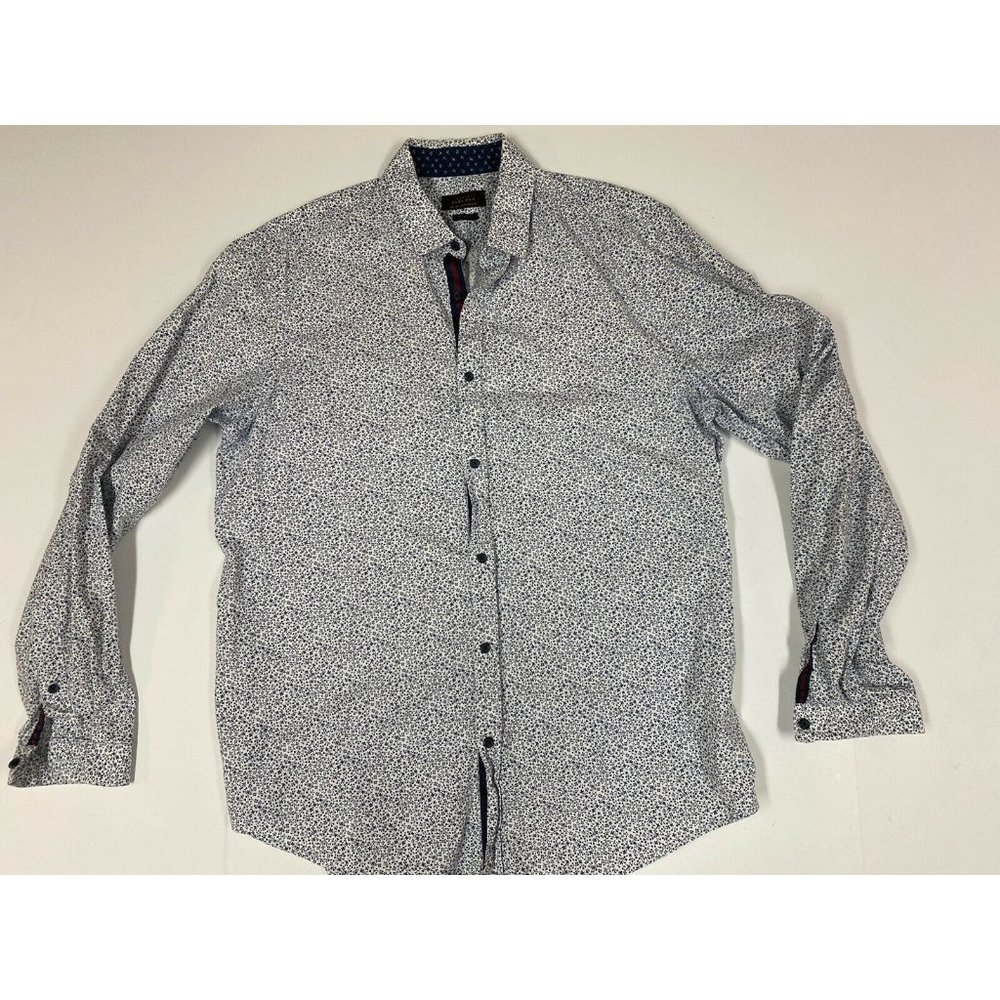 zara man button down slim shirt mens L floral slim fit